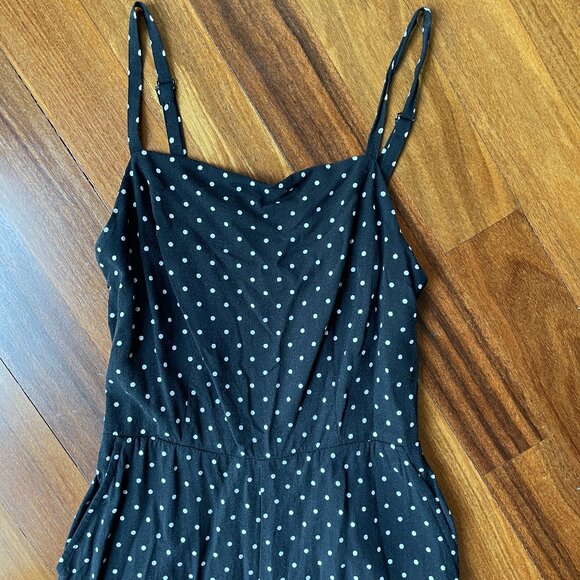Old Navy Sz XS Spaghetti Strap Black / White Polka Dot Jumpsuit - Picture 4 of 8